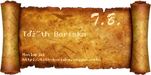 Tóth Boriska névjegykártya