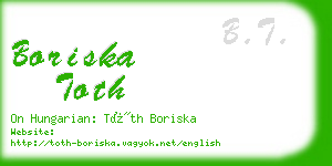 boriska toth business card